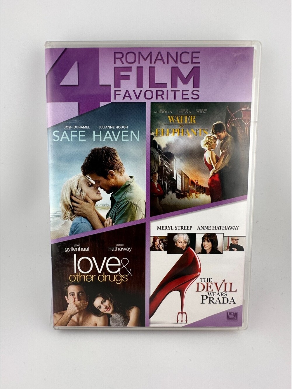 4 Film Favorites Romance Collection DVD Set Safe Haven Water for Elephants